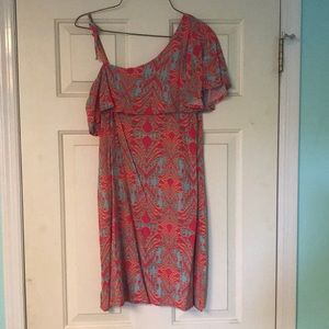 Tie shoulder shirt dress